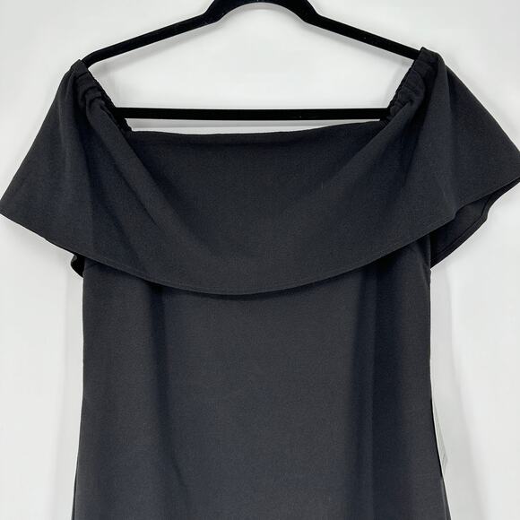 Charles Henry Off the Shoulder Black Mini Dress Flirty Timeless Womens - Picture 3 of 10